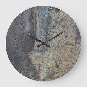 Grungy Abstrakt Slate Design Stor Klocka
