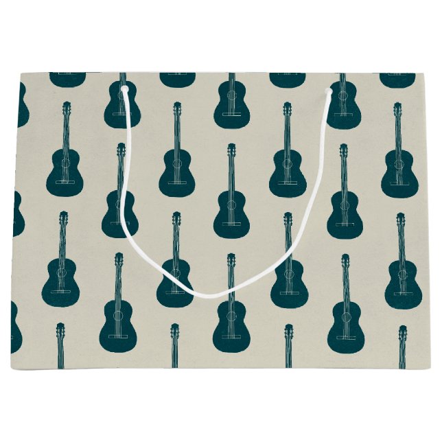 Grungy Akustisk Gitarr Polkadot blå kräm (Framsidan)