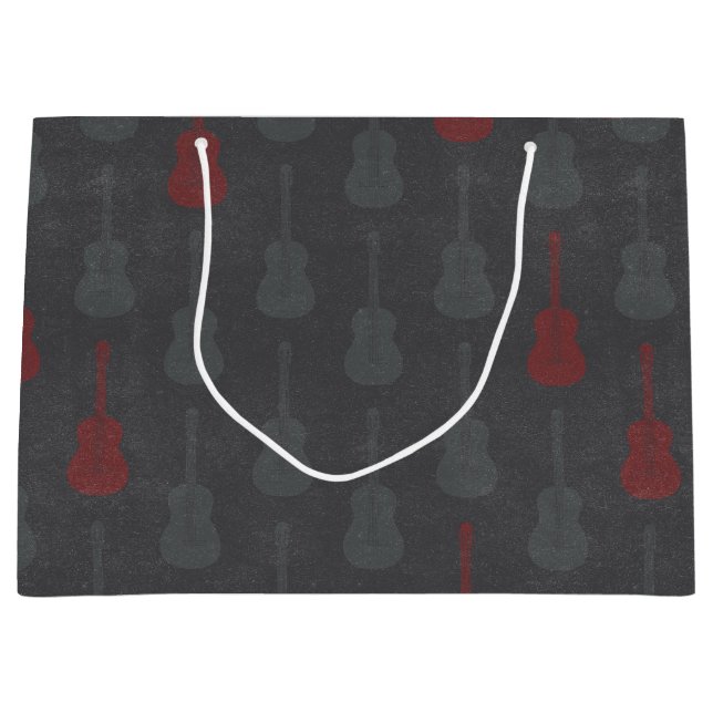 Grungy Akustisk Gitarr Polkadot grå röd (Framsidan)