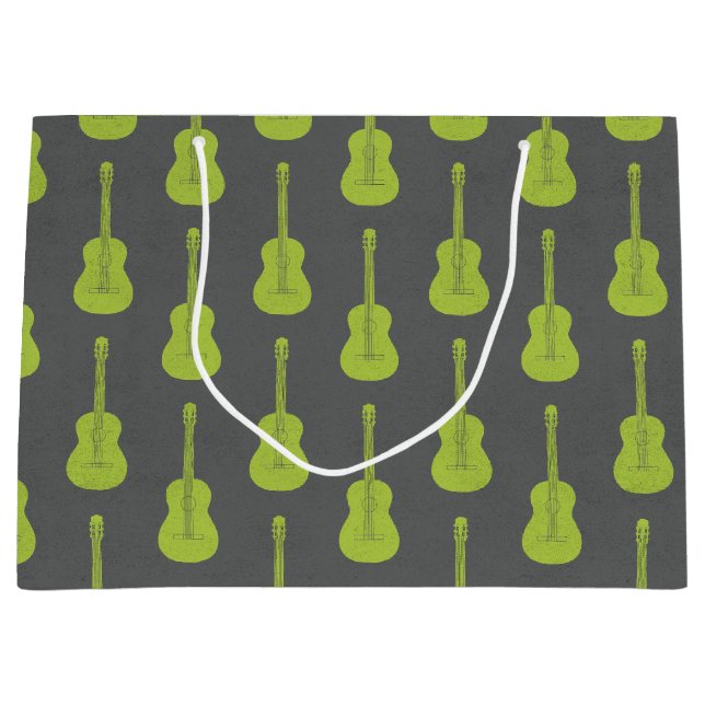 Grungy Akustisk Gitarr Polkadot limegrön (Framsidan)