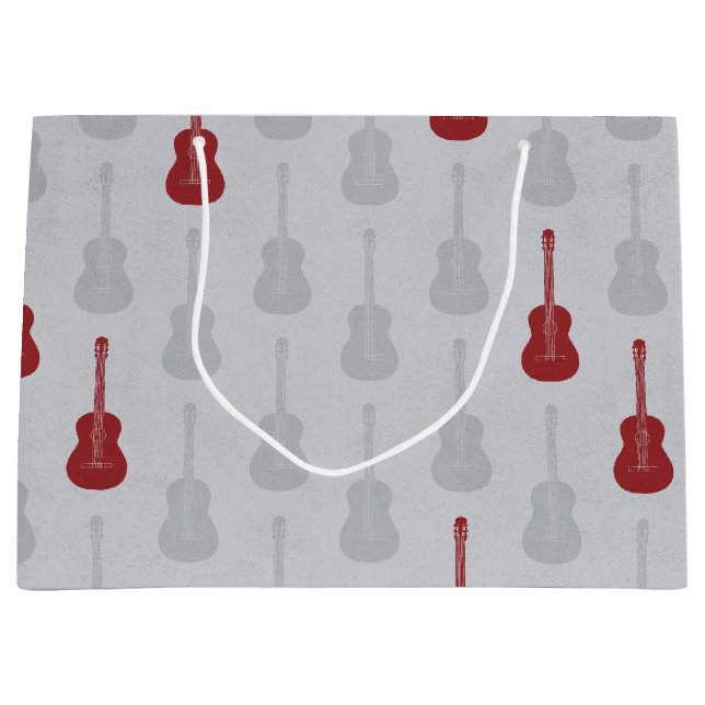 Grungy Akustisk Gitarr Polkadot vit röd (Framsidan)
