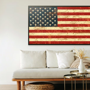 Grungy American Flagga Poster