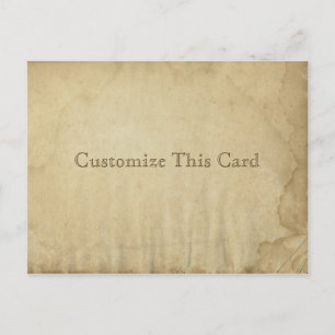 Grungy Antique Nedfläckad Blank Papper - Rustik DI Vykort
