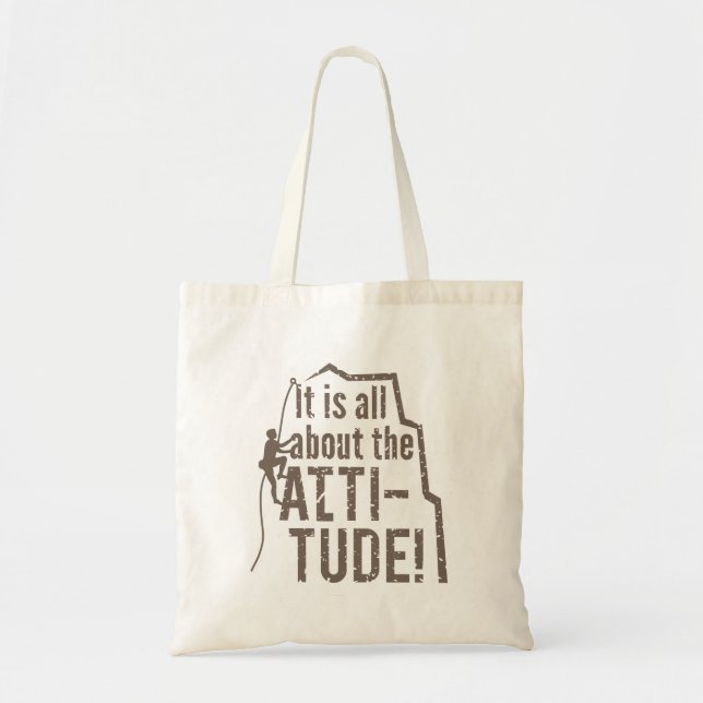 Grungy Attityd Höjd Klätter- Totebag Tygkasse (Framsidan)