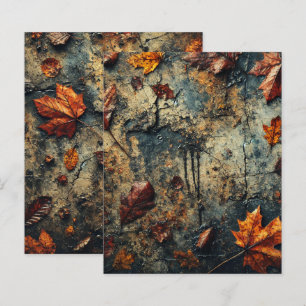 Grungy Autumnal Leafy Conodity Scrapbook Papper