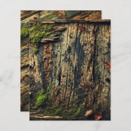 Grungy Autumnal Worn Wood and Moss Scrapbook Pappe