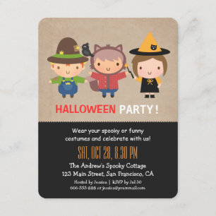 Grungy barns Halloweenfest-inbjudan Inbjudningar