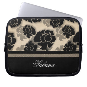 Grungy Blommigt Decadence Electronics Bag, Elfenbe Laptop Sleeve