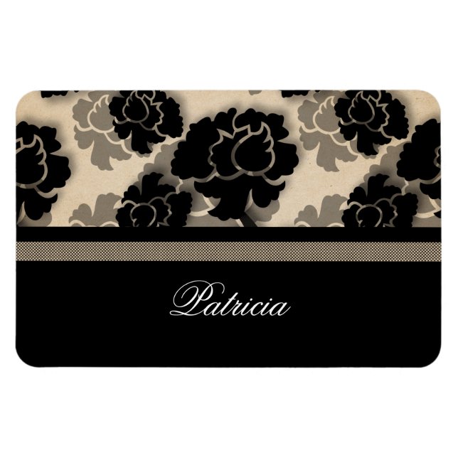 Grungy Blommigt Decadence Flexi Magnet, Elfenbensk Magnet (Horisontell)
