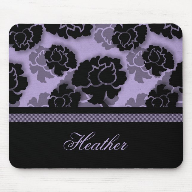Grungy Blommigt Decadence Mousepad, Lavender Musmatta (Framsidan)