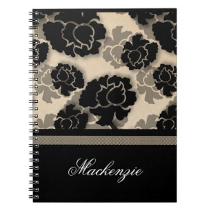 Grungy Blommigt Decadence Notebook, Elfenbenskuste Anteckningsbok Med Spiral
