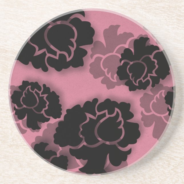 Grungy Blommigt Decadence Underlägg, Rosa Underlägg (Framsidan)