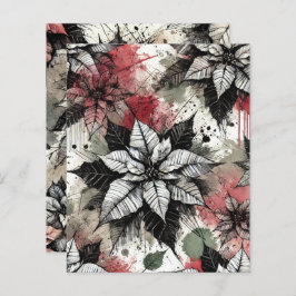 Grungy Blommigts Poinsettia Sketches Scrapbook Pap