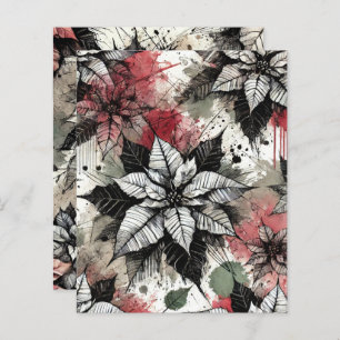 Grungy Blommigts Poinsettia Sketches Scrapbook Pap