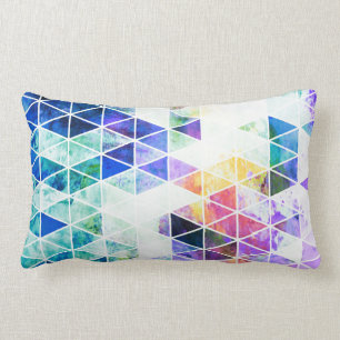 Grungy Bright Triangle Mönster Lumbarkudde