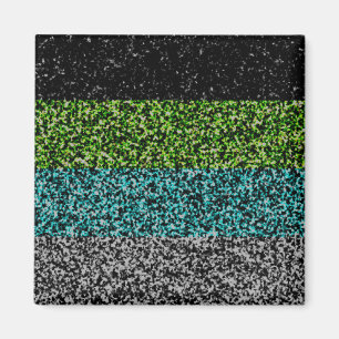Grungy Bullrig Abstrakta Quoiromantiska Prideflagg Magnet