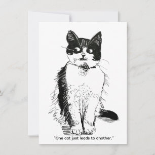 Grungy Cat - En katt leder till en annan Julkort