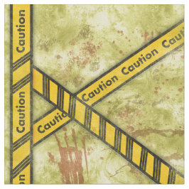 Grungy Caution Tape Halloween Tyg