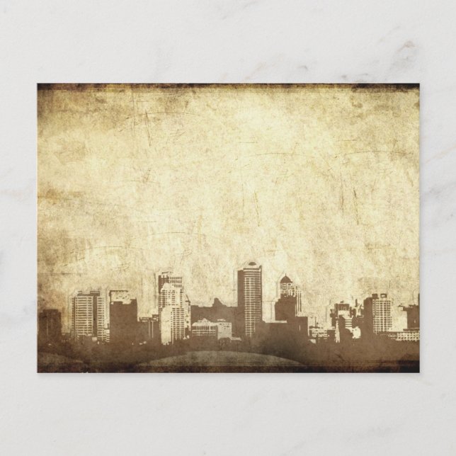 Grungy city-bakgrund vykort (Framsida)