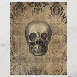 Grungy Damask & Skull Halloween-Papper