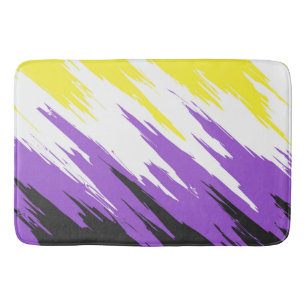 Grungy Funky ZigZag Abstrakt Icke-binär Prideflagg Badrumsmatta