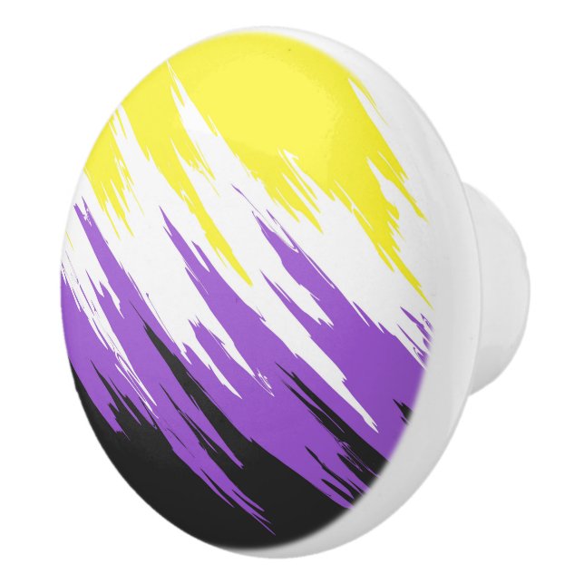 Grungy Funky ZigZag Abstrakt Icke-binär Prideflagg Knopp (Höger)