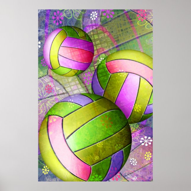 Grungy Girls' Volleyball Poster (Framsidan)