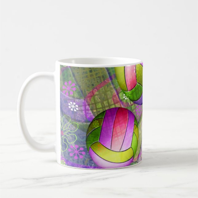 Grungy Girly Volleyball Kaffemugg (Vänster)