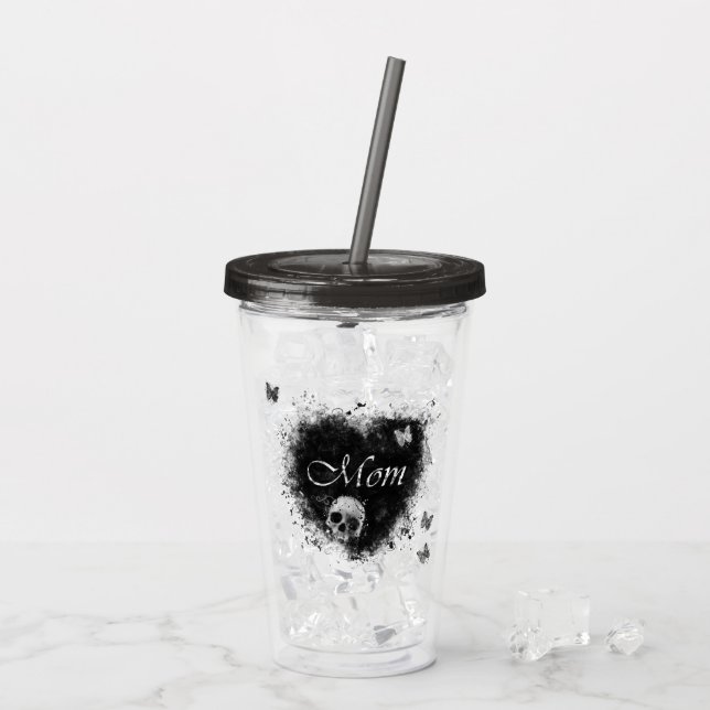 Grungy Goth Heart Mamma Take Away Mugg (Baksida Ice)