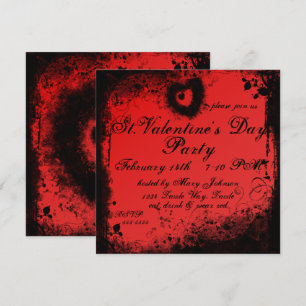 Grungy Goth Valentines day Inbjudningar