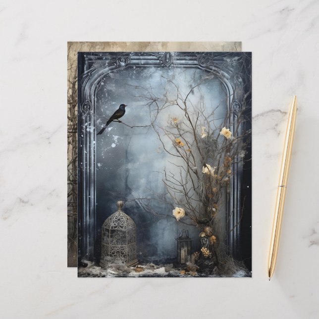 Grungy Gothic Winter Papper Craft Cardstock (Fram/Back In Situ)