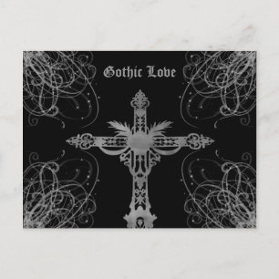 Grungy grått kor Gothic Kärlek Vykort