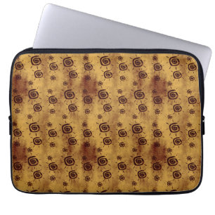 Grungy gult solmönster laptop sleeve