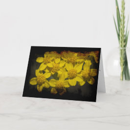 Grungy Gult Wildblommor Valentines Helgkort