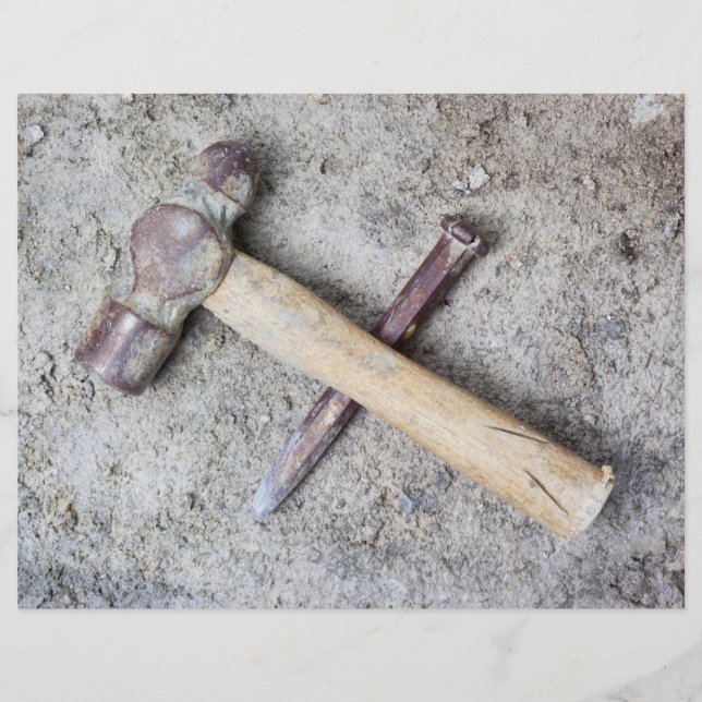 Grungy hammer och chisel (Framsida)