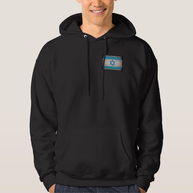 Grungy Israel Flagga Star of David Hoodie (Framsida)