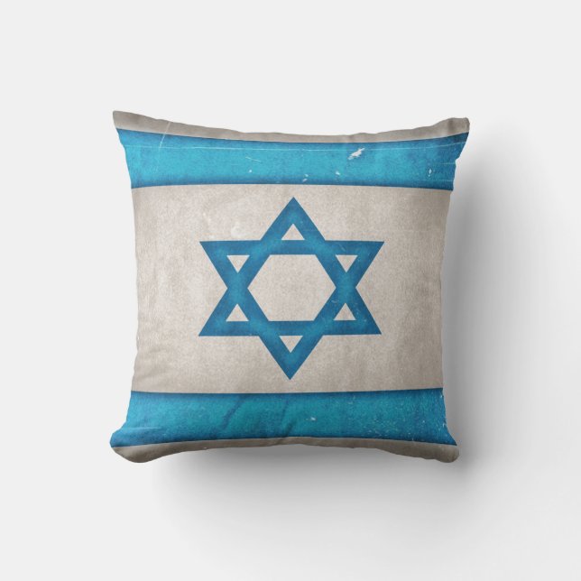 Grungy Israel flaggadavidsstjärna Kudde (Framsida)