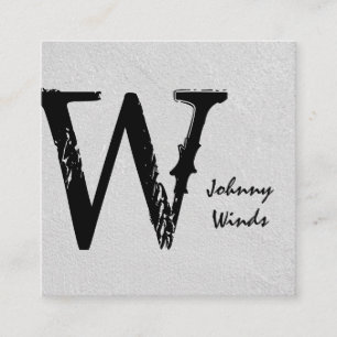Grungy Large Type Monogram Fyrkantigt Visitkort