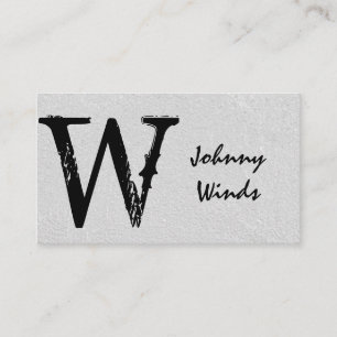 Grungy Large Type Monogram Visitkort