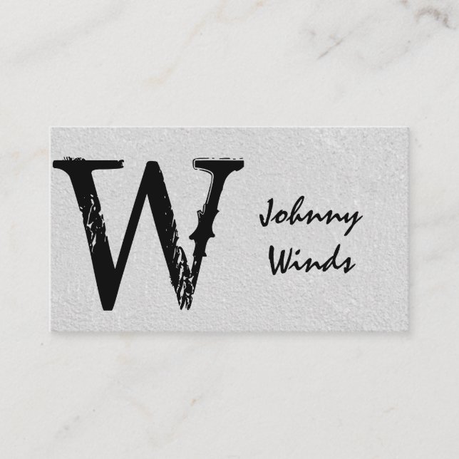 Grungy Large Type Monogram Visitkort (Framsida)