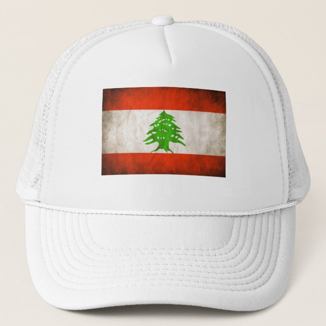 Grungy Libanon Flagga Keps (Framsida)