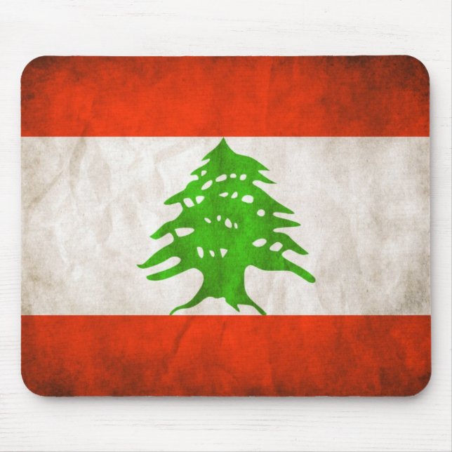 Grungy Libanon Flagga Musmatta (Framsidan)