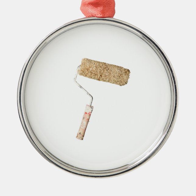 Grungy måla rullen julgransprydnad metall (Framsidan)