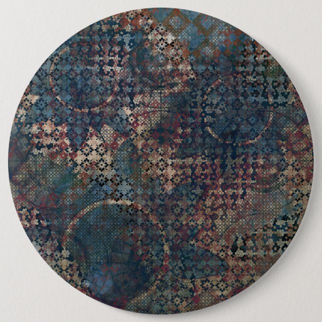 Grungy Mönster med Messy Patchwork of Struktur Knapp (Framsida)