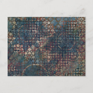 Grungy Mönster med Messy Patchwork of Struktur Vykort