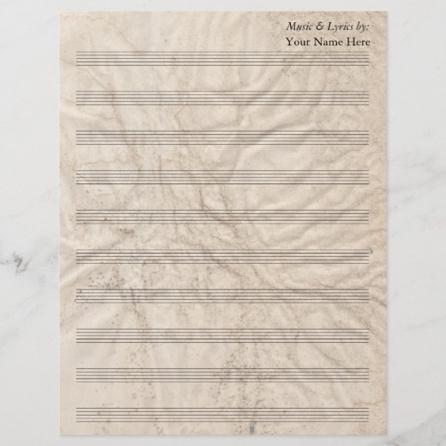 Grungy Papper Blank Lakan Music 10 Stave (Framsida)
