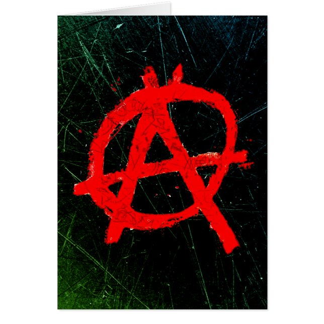 Grungy Red Anarchy Symbol Hälsningskort (Framsidan)