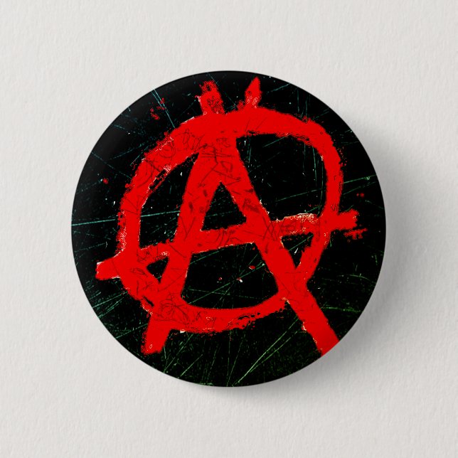 Grungy Red Anarchy Symbol Knapp (Framsida)