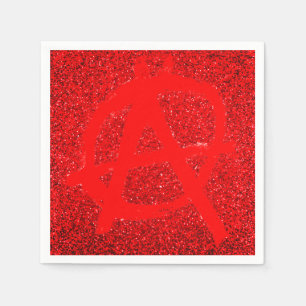 Grungy Red Anarchy Symbol Pappersservett
