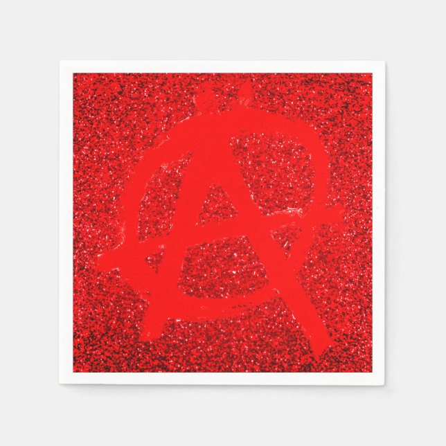 Grungy Red Anarchy Symbol Pappersservett (Framsidan)